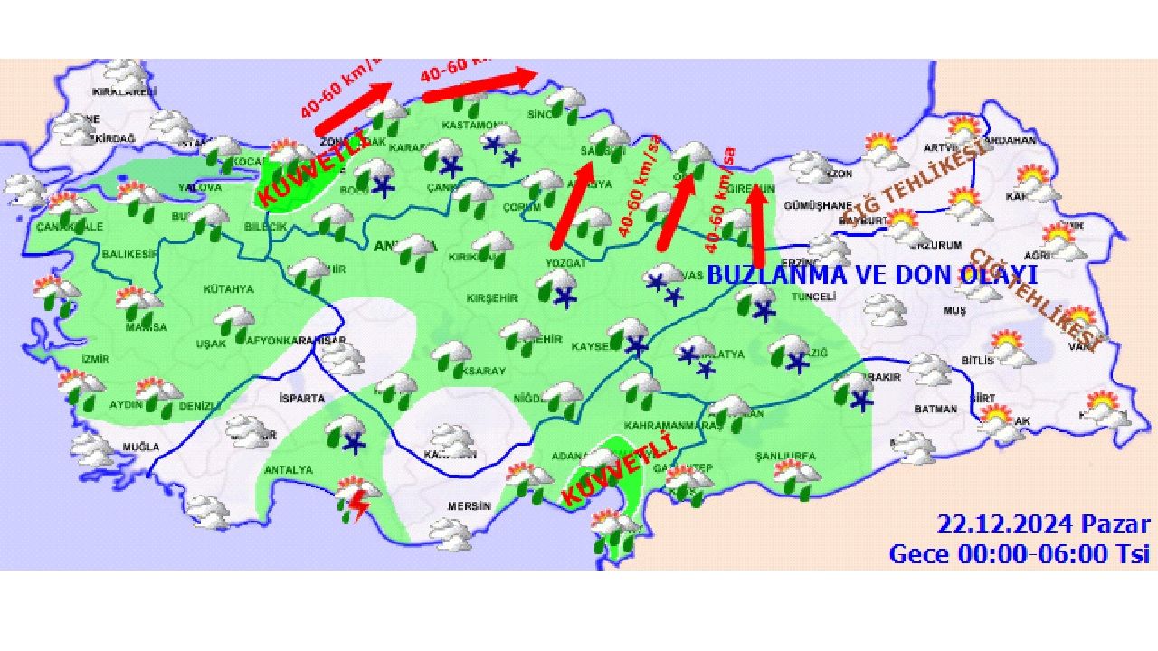 22 Aralık 2024 Pazar yurt geneli hava durumu raporu yayınlandı! İşte İstanbul, Ankara ve İzmir'de beklenen sıcaklıklar... 1