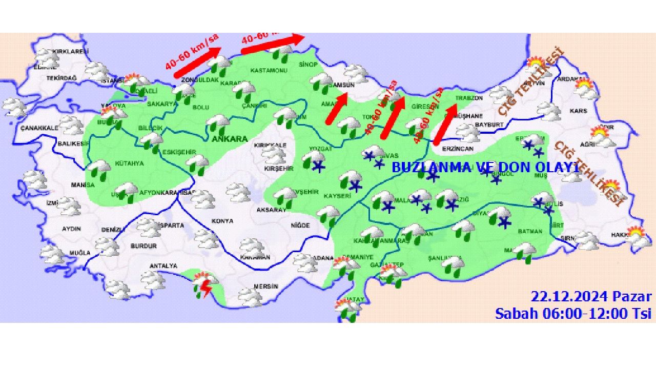 22 Aralık 2024 Pazar yurt geneli hava durumu raporu yayınlandı! İşte İstanbul, Ankara ve İzmir'de beklenen sıcaklıklar... 3