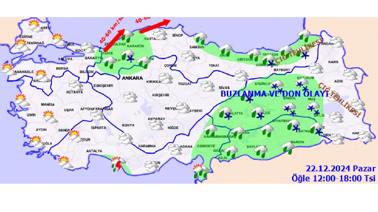22 Aralık 2024 Pazar yurt geneli hava durumu raporu yayınlandı! İşte İstanbul, Ankara ve İzmir'de beklenen sıcaklıklar... 4