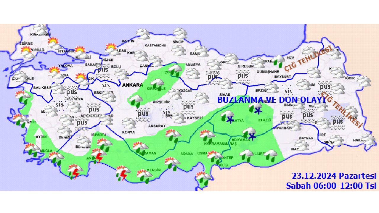 23 Aralık 2024 Pazartesi yurt geneli hava durumu raporu geldi! İşte Ankara, İzmir, Antalya ve İstanbul'da beklenen hava durumu... 3