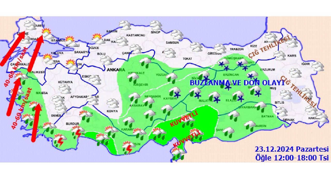 23 Aralık 2024 Pazartesi yurt geneli hava durumu raporu geldi! İşte Ankara, İzmir, Antalya ve İstanbul'da beklenen hava durumu... 4