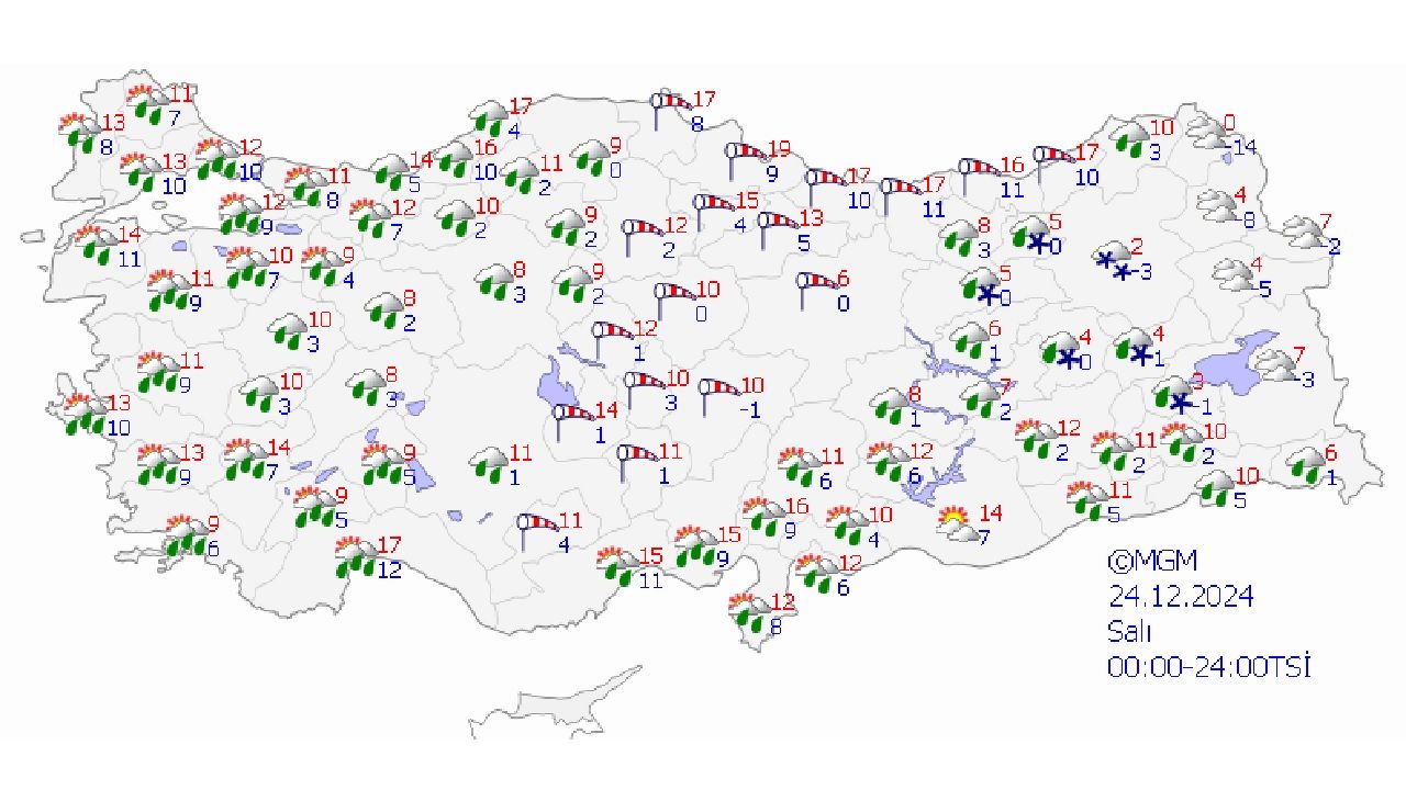 24 Aralık 2024 Salı Türkiye geneli hava durumu! İşte Ankara, İstanbul, İzmir, Adana'da beklenen sıcaklıklar... 1