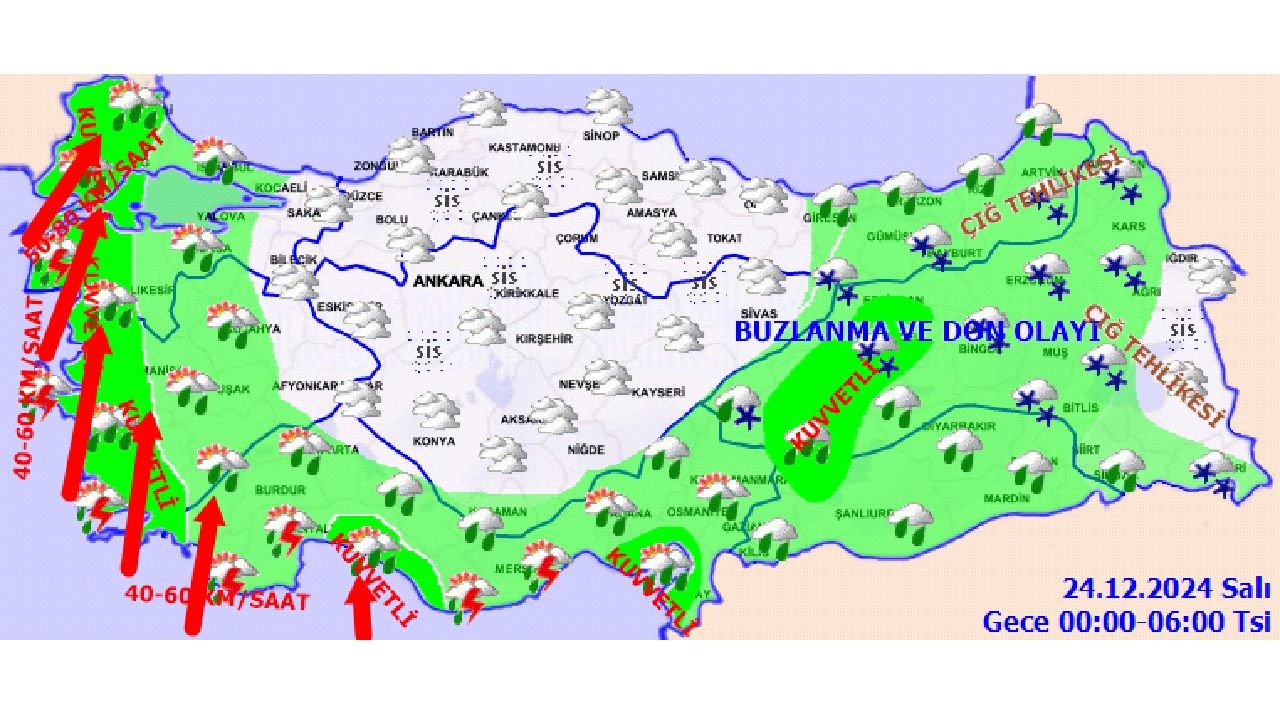 24 Aralık 2024 Salı Türkiye geneli hava durumu! İşte Ankara, İstanbul, İzmir, Adana'da beklenen sıcaklıklar... 2