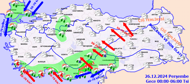 İstanbul dahil çok sayıda kent için sağanak uyarısı! Meteoroloji saat verdi! İşte 25 Aralık Çarşamba hava durumu tahminleri... 7