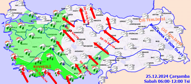 İstanbul dahil çok sayıda kent için sağanak uyarısı! Meteoroloji saat verdi! İşte 25 Aralık Çarşamba hava durumu tahminleri... 4