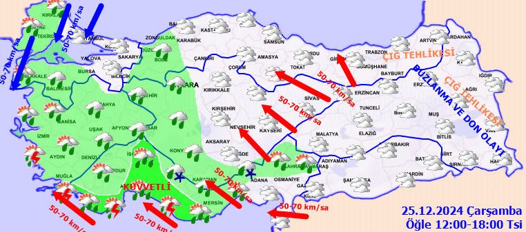 İstanbul dahil çok sayıda kent için sağanak uyarısı! Meteoroloji saat verdi! İşte 25 Aralık Çarşamba hava durumu tahminleri... 5