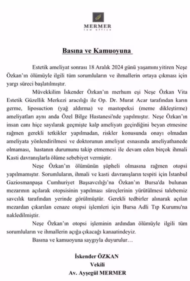 Karın germe ameliyatı sonu olmuştu! 'Ölümünde doktor ihmali var' iddiası... Fenomen Neşe Özkan'ın mezarı açıldı 6