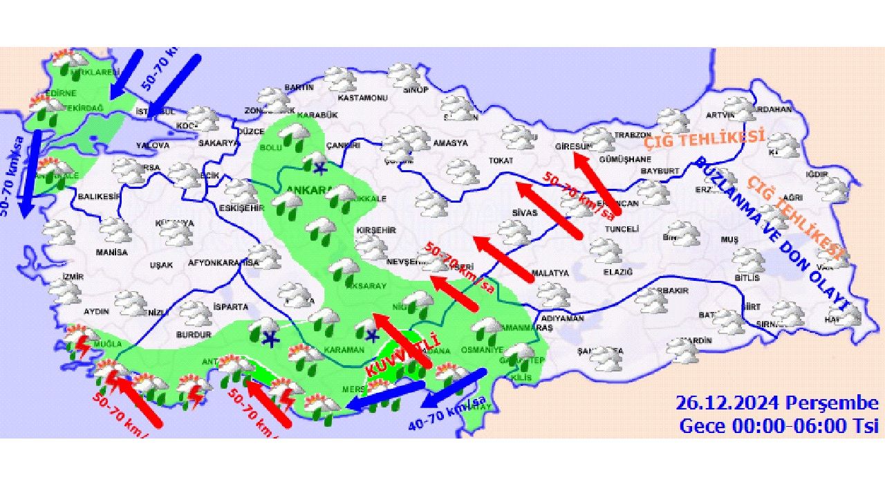 26 Aralık 2024 Türkiye geneli hava durumu! 6 Kente sarı kodlu uyarı yapıldı! İşte başta İstanbul, Ankara, İzmir ve Adana'da beklenen sıcaklıklar... 3