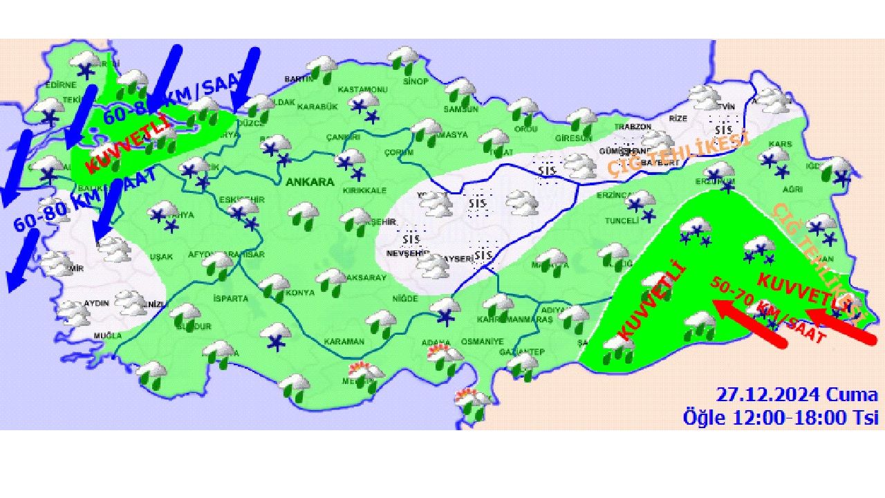 27 Aralık 2024 Cuma yurt geneli hava durumu! O illerde kuvvetli yağış bekleniyor! İşte İstanbul, Ankara, İzmir ve Antalya'da beklenen sıcaklıklar... 4