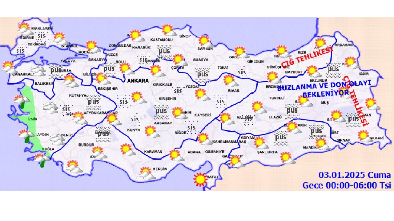 3 Ocak 2025 Türkiye geneli hava durumu raporu yayınlandı! İşte il il beklenen sıcaklıklar... 2