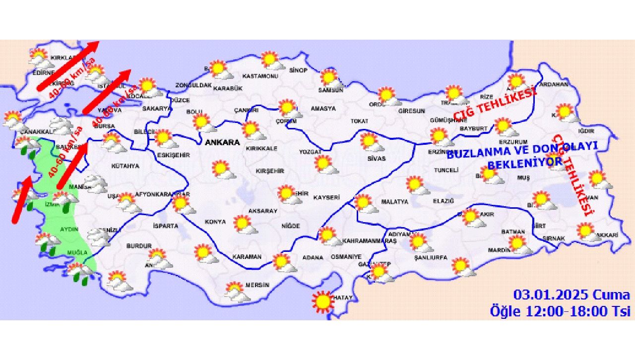 3 Ocak 2025 Türkiye geneli hava durumu raporu yayınlandı! İşte il il beklenen sıcaklıklar... 4
