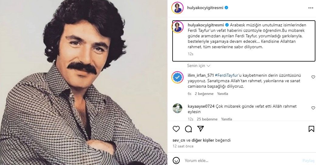 Ferdi Tayfur’un ölümü sanat camiasını yasa boğdu! İşte ünlülerden başsağlığı mesajları 8