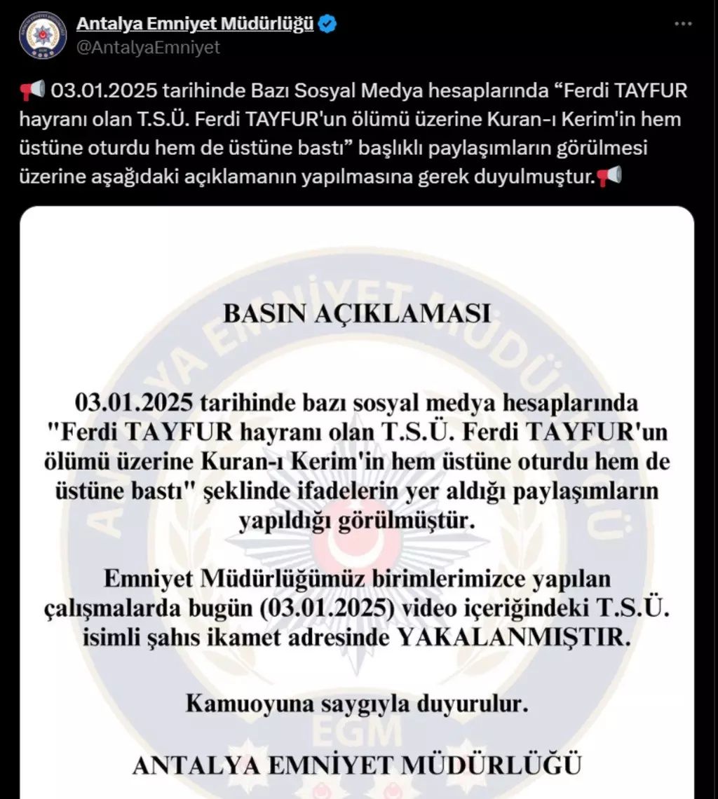 Ferdi Tayfur hayranı olan Talha Siraç Ünlü’den skandal hareket! Kuran-ı Kerim'in üzerine oturdu! Gözaltına alındı! 5
