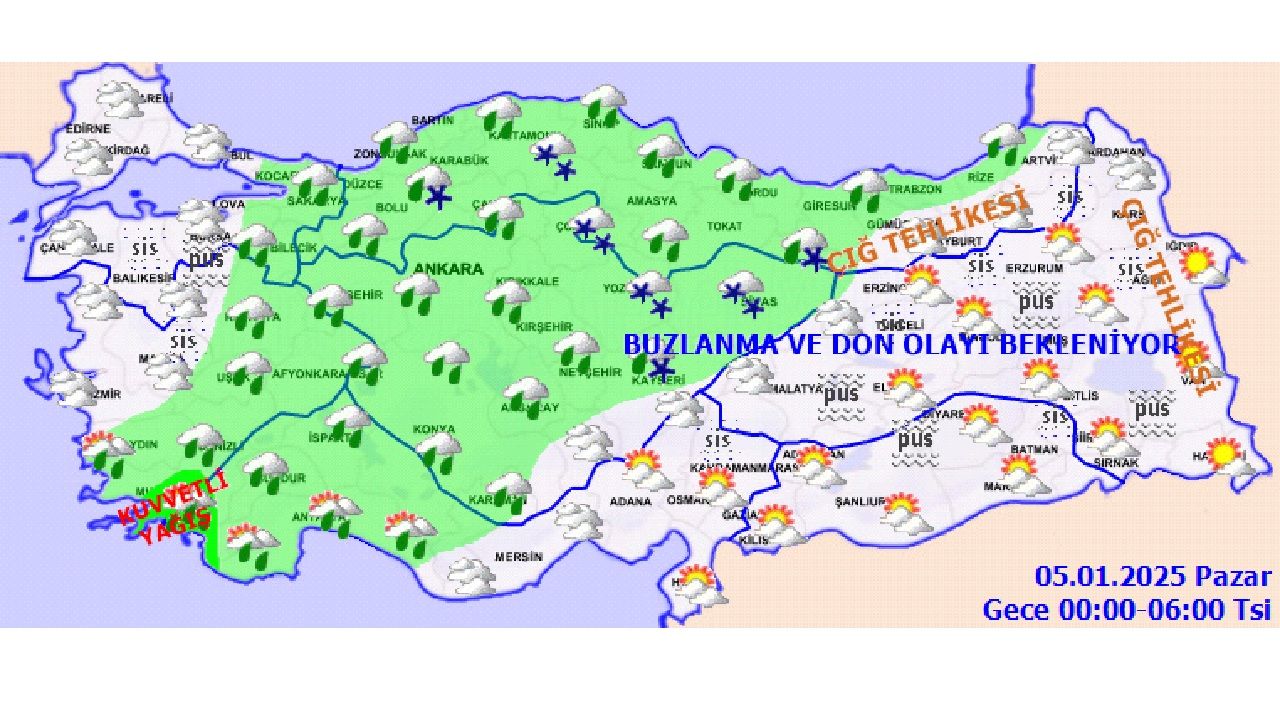 5 Ocak 2025 Meteoroloji yurt geneli için hava durumu tahminlerini açıkladı! İşte İstanbul, Ankara, İzmir ve Muğla'da beklenen sıcaklıklar... 2