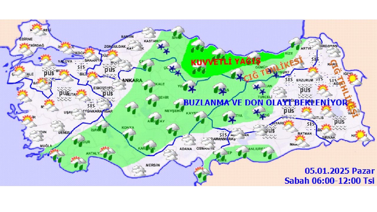 5 Ocak 2025 Meteoroloji yurt geneli için hava durumu tahminlerini açıkladı! İşte İstanbul, Ankara, İzmir ve Muğla'da beklenen sıcaklıklar... 3