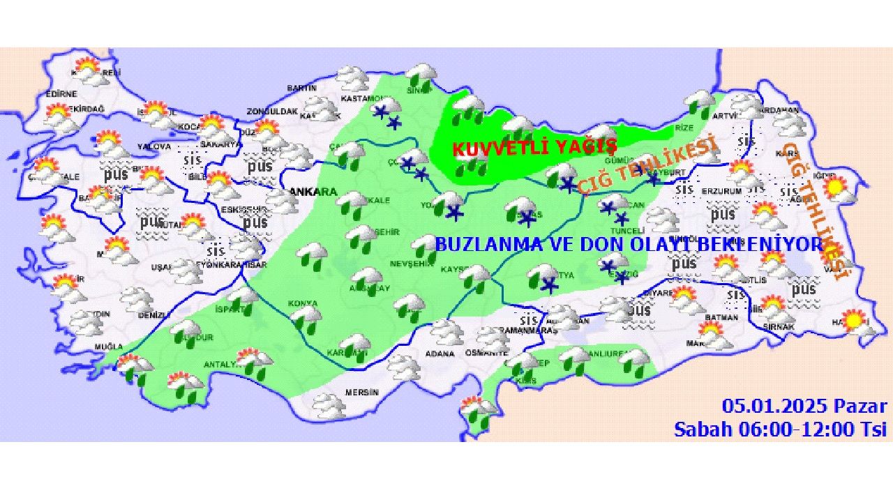 5 Ocak 2025 Meteoroloji yurt geneli için hava durumu tahminlerini açıkladı! İşte İstanbul, Ankara, İzmir ve Muğla'da beklenen sıcaklıklar... 5