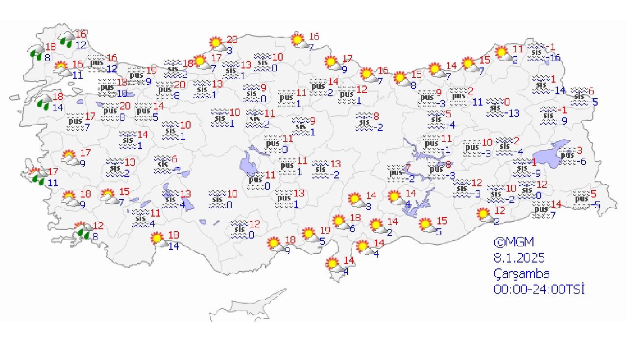 8 Ocak 2025 Çarşamba yurt genelinde yazdan kalma sıcaklıklar etkili olacak! İşte Eskişehir, Ankara, İstanbul, İzmir ve Bursa'da beklenen sıcaklıklar... 2