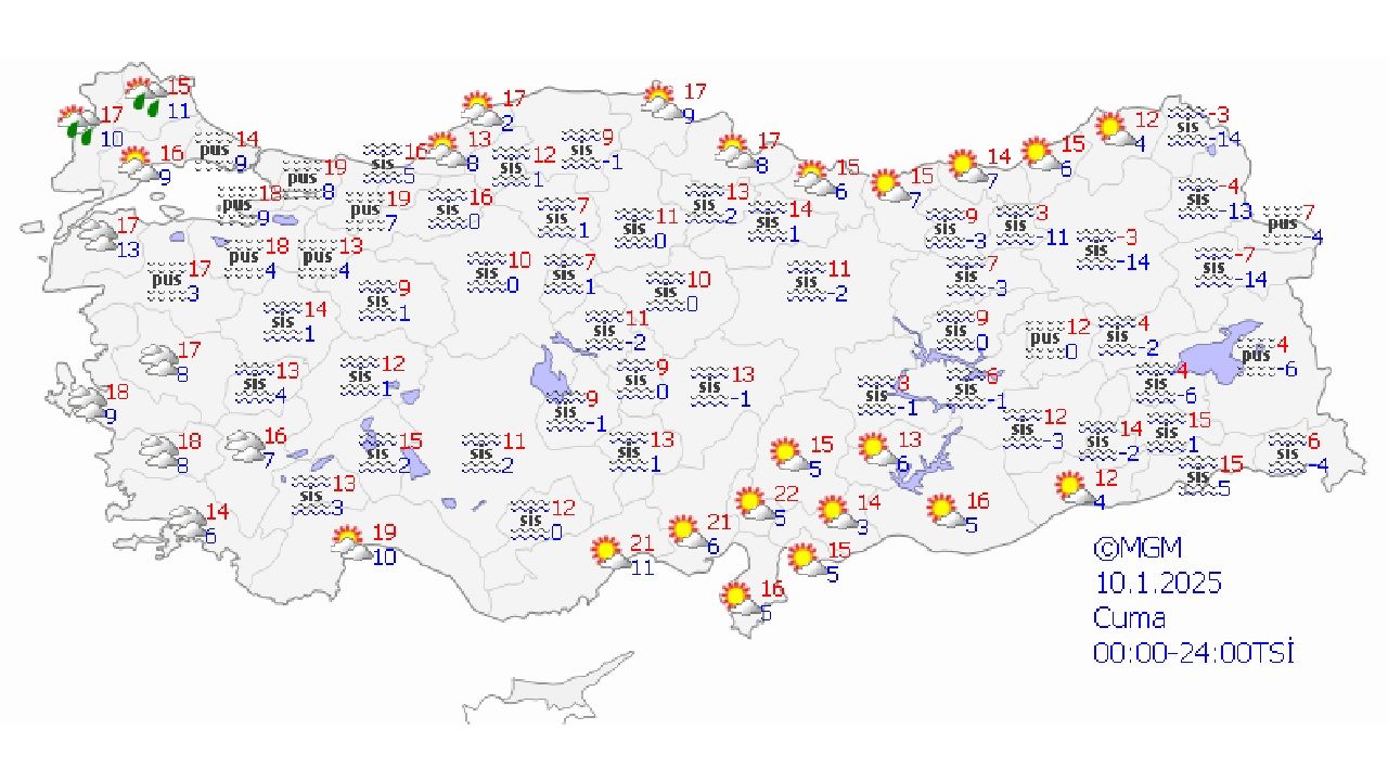 10 Ocak yurt geneli hava durumu! Hafta sonu yağış bekleniyor! İşte il il hava durumu... 1