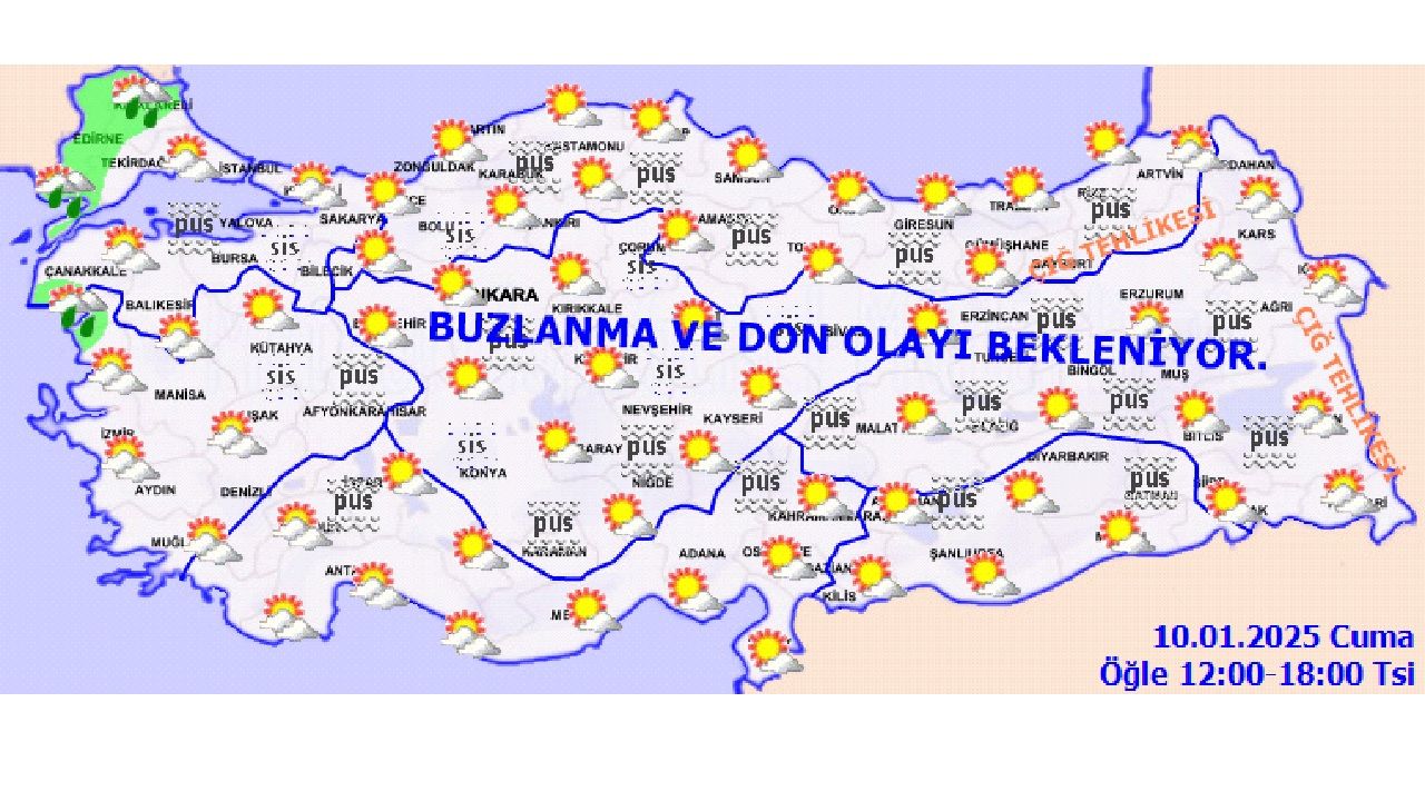 11 Ocak 2025 Türkiye geneli için hava durumu tahmin raporu yayınlandı! İşte başta İzmir, Ankara ve İstanbul olmak üzere il il beklenen sıcaklıklar... 4