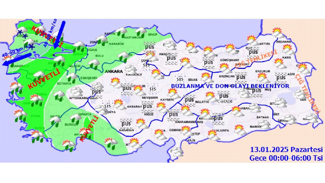 13 Ocak 2025 yurt geneli hava durumu! İşte İstanbul, Ankara, İzmir ve Antalya'da beklenen sıcaklıklar... 3