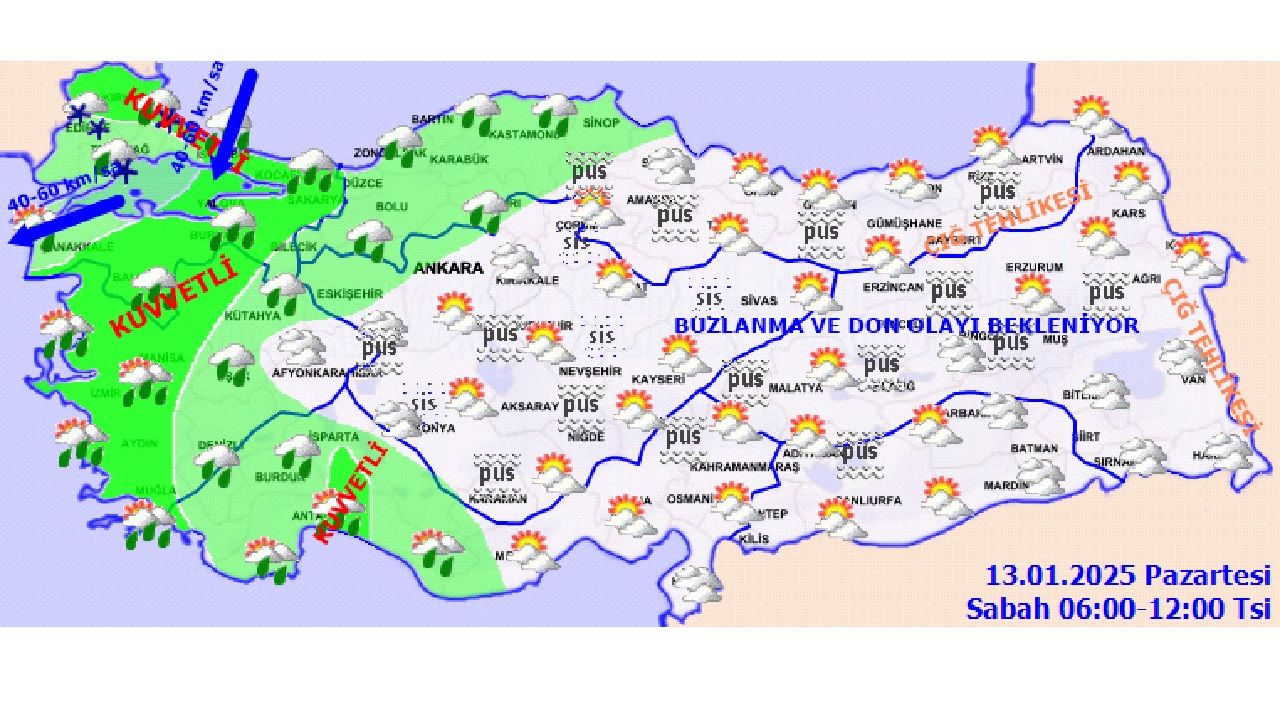 13 Ocak 2025 yurt geneli hava durumu! İşte İstanbul, Ankara, İzmir ve Antalya'da beklenen sıcaklıklar... 4