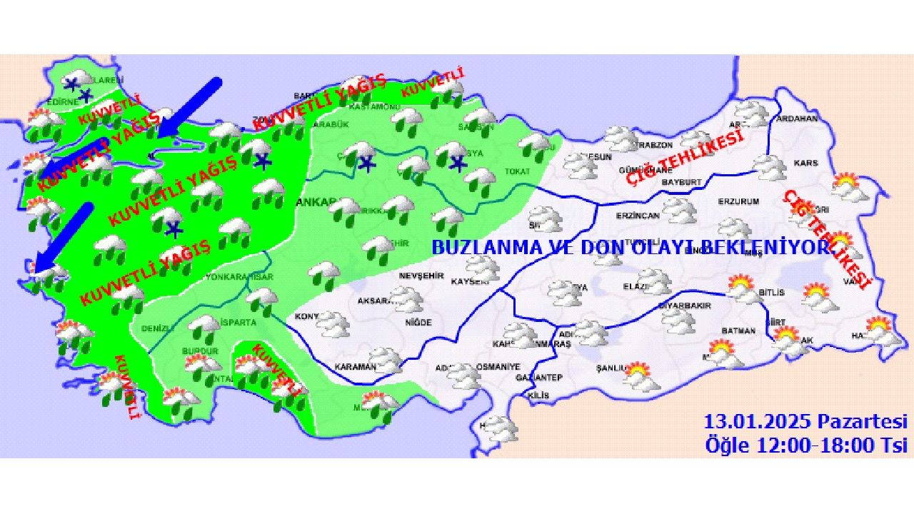 13 Ocak 2025 yurt geneli hava durumu! İşte İstanbul, Ankara, İzmir ve Antalya'da beklenen sıcaklıklar... 5