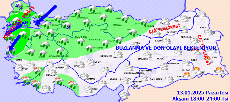 İstanbul dahil 13 ile sarı kodlu uyarı! Kuvvetli yağış gün boyu etkili olacak... İşte Türkiye geneli 13 Ocak hava durumu... 6