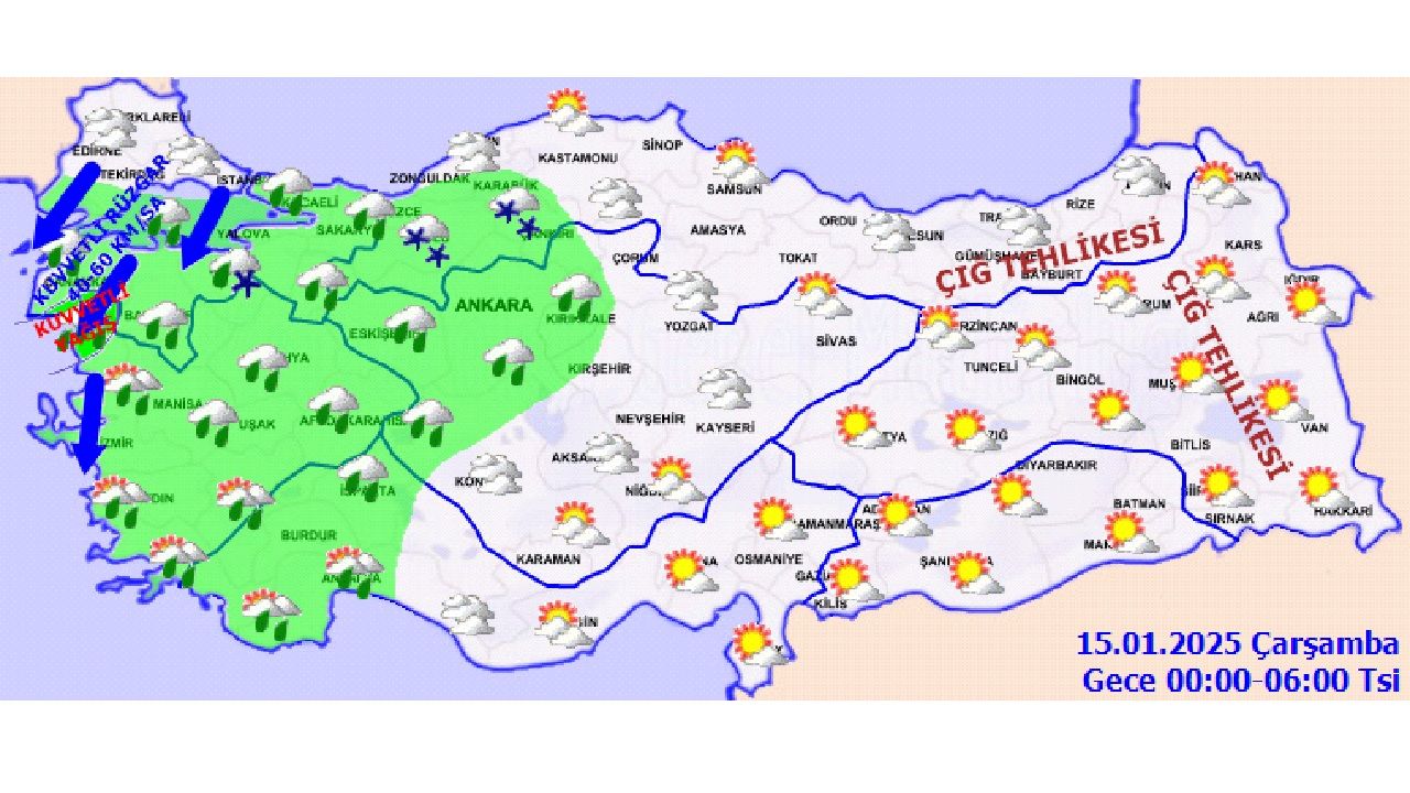15 Ocak yurt geneli hava durumu tahmin raporu yayınlandı! İşte Ankara, İzmir, İstanbul ve Muğla'da beklenen sıcaklıklar... 2
