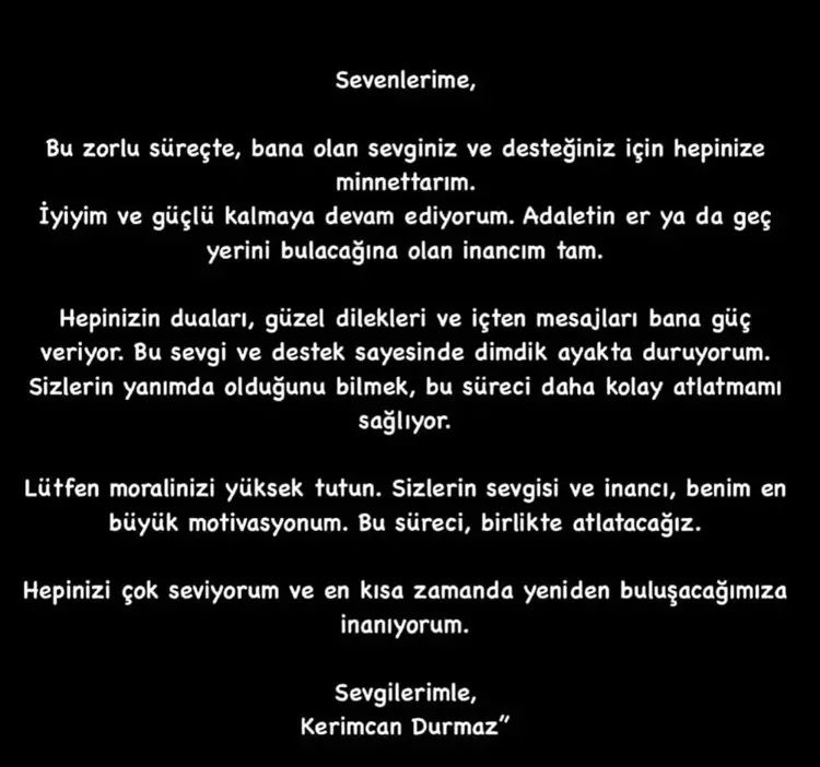 Ablası paylaştı! Cezaevindeki Kerimcan Durmaz'dan açıklama geldi! 'Desteğiniz sayesinde dimdik ayakta duruyorum' 4