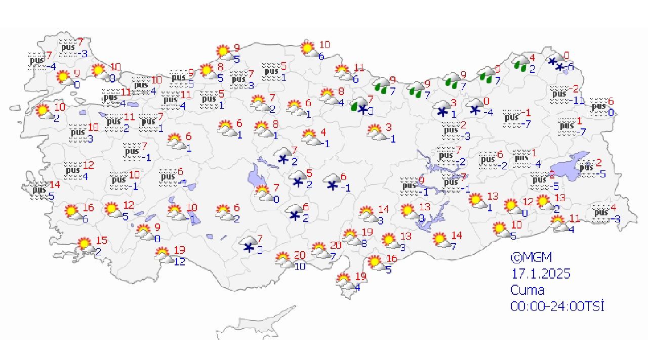 17 Ocak 2025 Cuma Türkiye geneli hava durumu! İşte Ankara, İstanbul, İzmir ve Bursa'da beklenen sıcaklıklar... 1