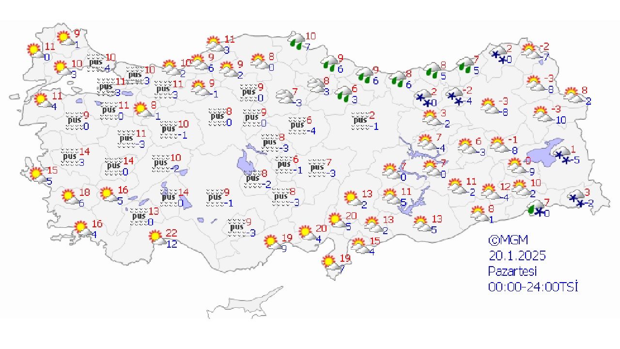 Türkiye geneli hava durumu 20 Ocak 2025 | Doğu kesimlerde yaşayanlar dikkat! Sıcaklıklar düşüyor... 2