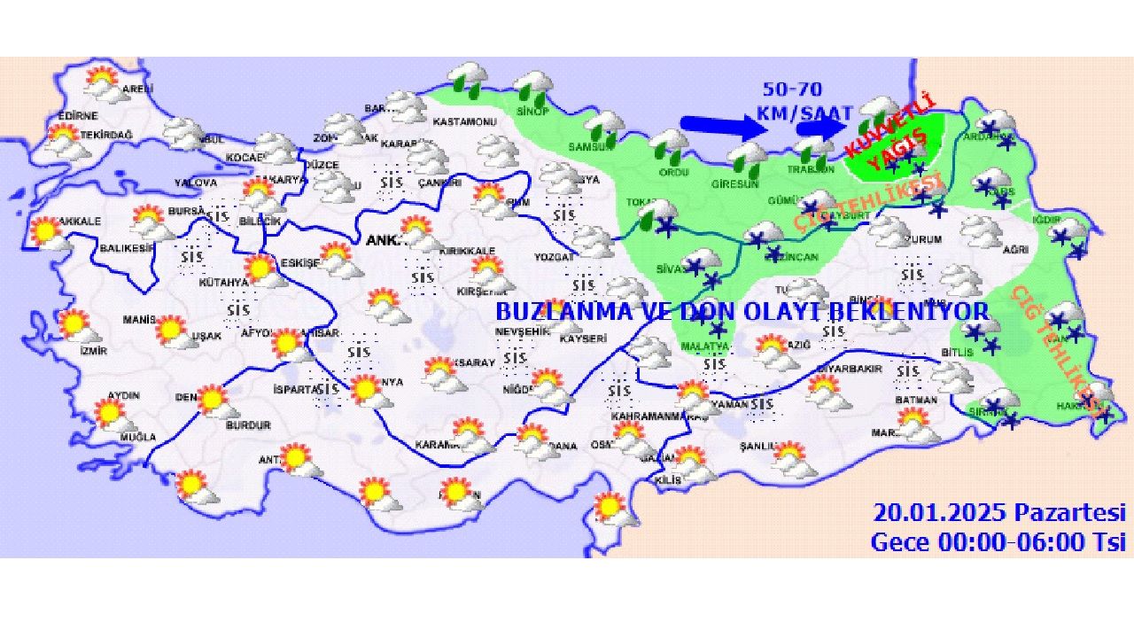 Türkiye geneli hava durumu 20 Ocak 2025 | Doğu kesimlerde yaşayanlar dikkat! Sıcaklıklar düşüyor... 3