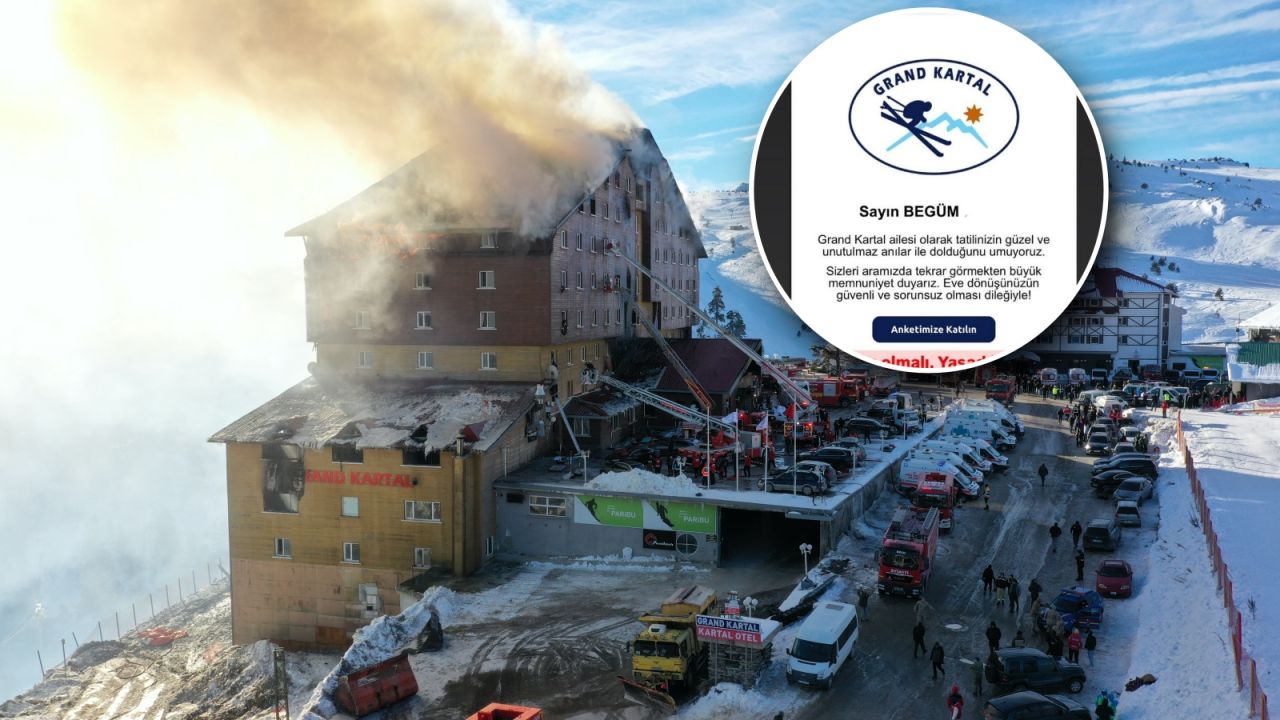 Bu ne vicdansızlık! 78 cana mezar olan Grand Kartal Otel, müşterilerine utanmadan memnuniyet anketi gönderdi! 1