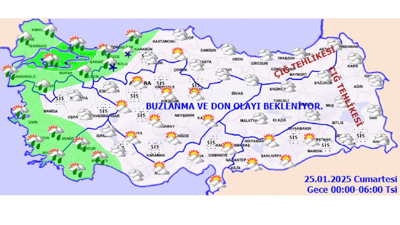 25 Ocak 2025 Meteoroloji hava tahmin raporunu yayınladı! İşte il il hava durumu... 2
