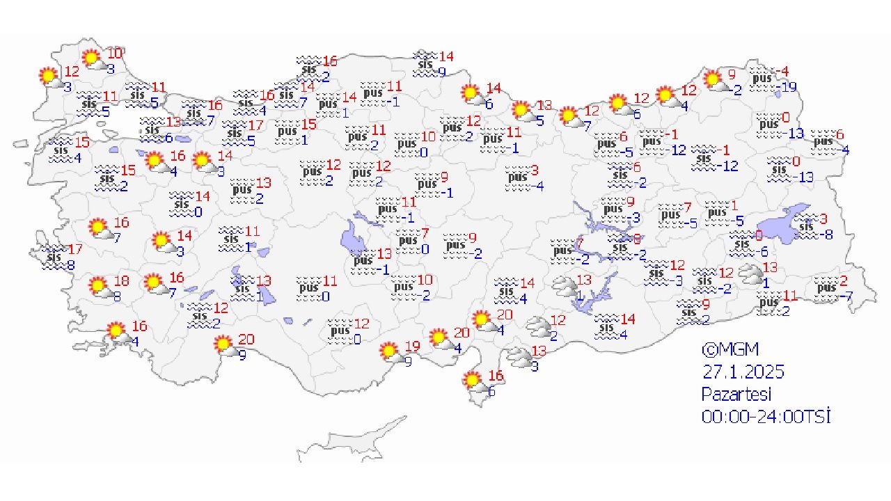 27 Ocak 2025 yurt geneli hava durumu tahminleri geldi! İşte Ankara, İstanbul, İzmir ve Adana'da beklenen sıcaklıklar... 2