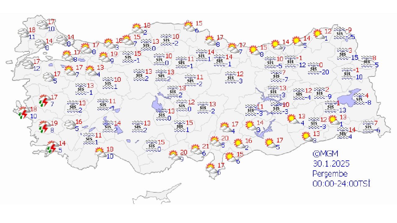 30 Ocak 2025 Perşembe yurt geneli hava durumu! İşte il il hava sıcaklıklar... 3