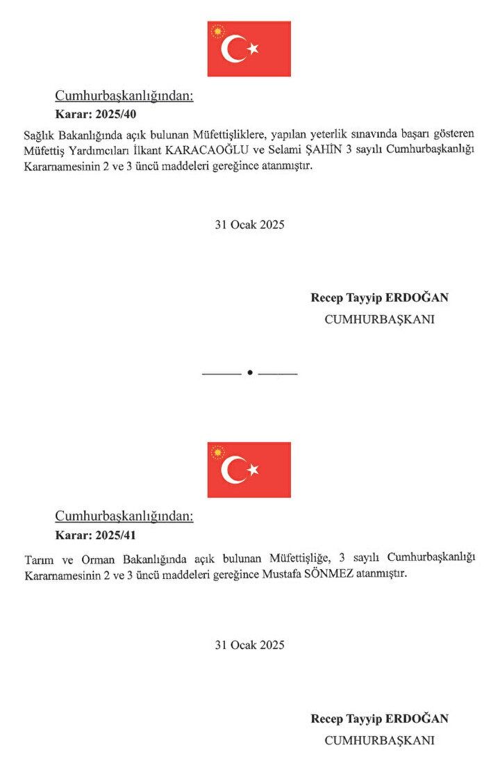 Resmi Gazete'de yayımlandı: Birçok Bakanlıkta başmüfettiş atamaları gerçekleşti! 9