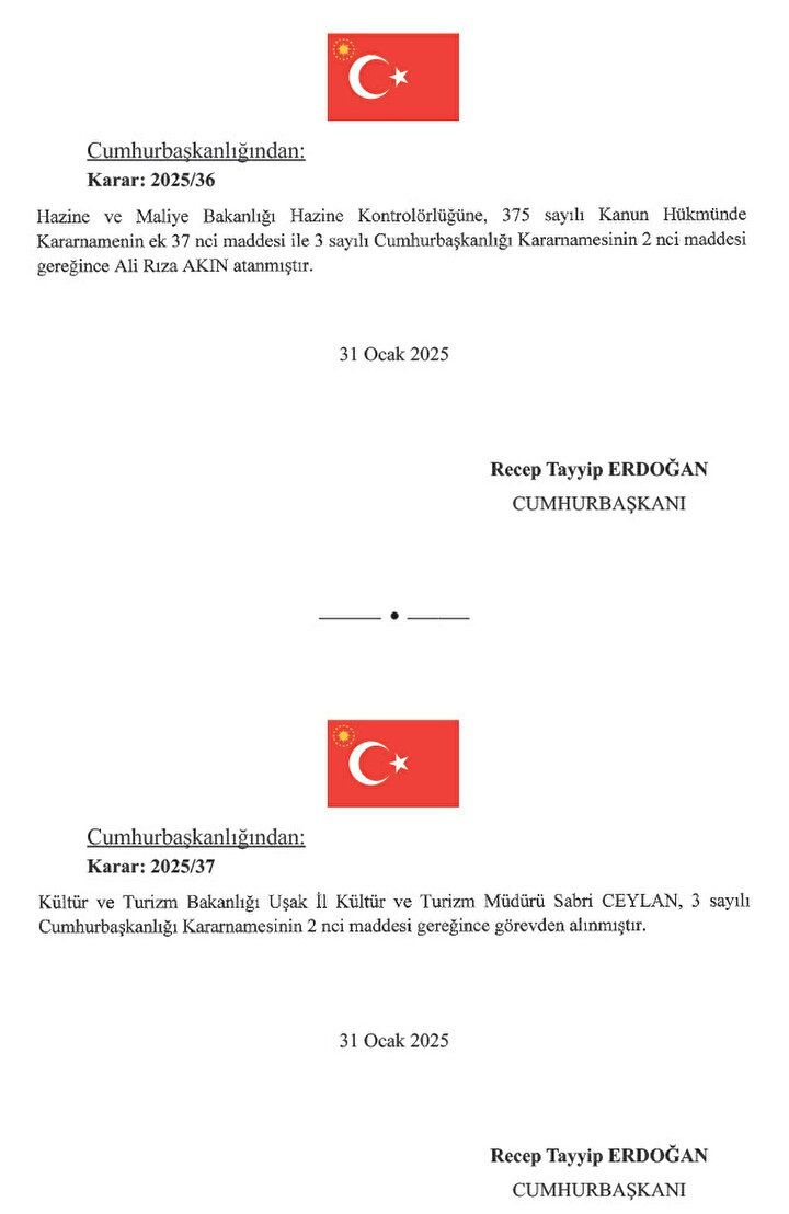 Resmi Gazete'de yayımlandı: Birçok Bakanlıkta başmüfettiş atamaları gerçekleşti! 7
