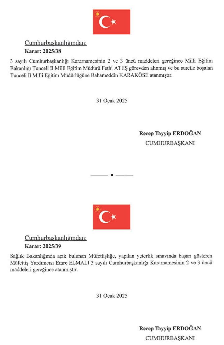 Resmi Gazete'de yayımlandı: Birçok Bakanlıkta başmüfettiş atamaları gerçekleşti! 8