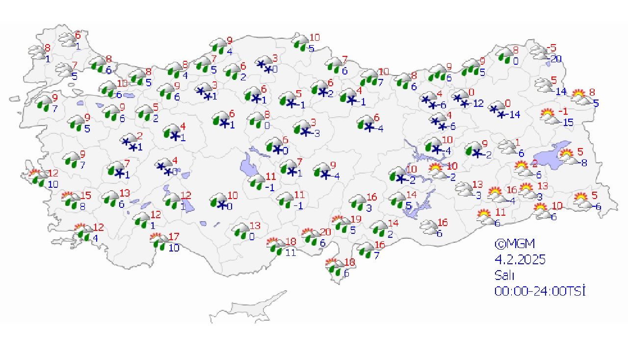 4 Şubat 2025 Meteoroloji yurt geneli hava tahmin raporunu yayınladı! İşte il il beklenen sıcaklıklar... 2