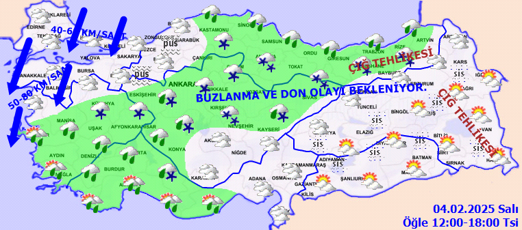 Sibirya soğukları giriş yaptı! Sıcaklıklar 10 derece düşüyor, kar ve sağanak geliyor! İşte 4 Şubat Salı hava durumu... 4