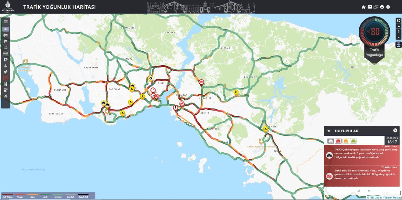 İstanbul'da çile başladı! Trafik yoğunluğu yüzde 80! İşte son durum... 6