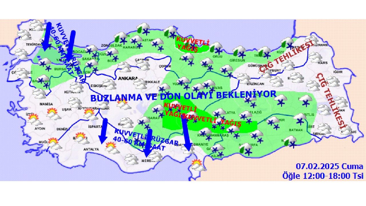 7 Şubat 2025 Cuma yurt geneli hava durumu tahminleri geldi! Yağış ve soğuk devam edecek... 4