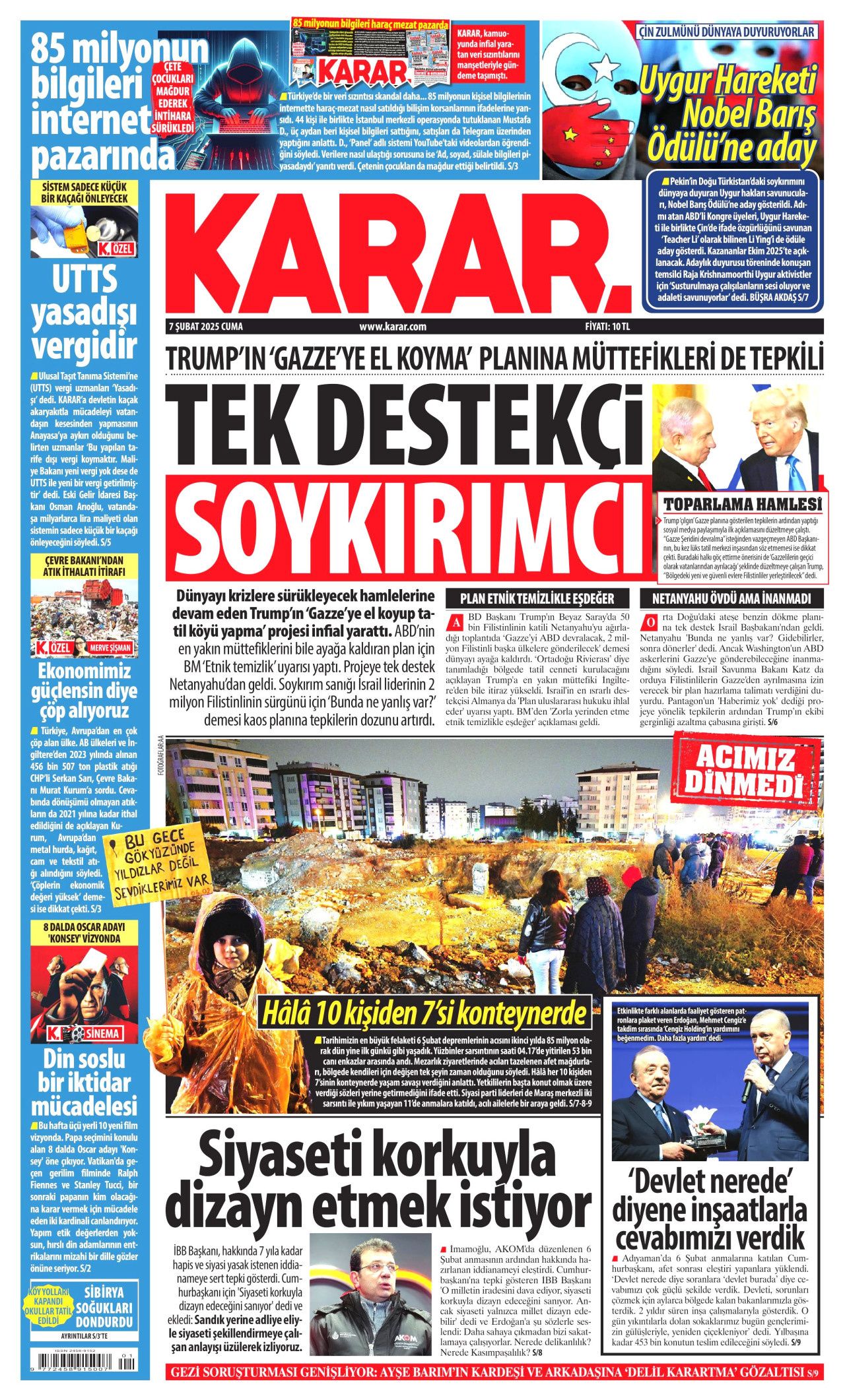 Yeni bir ülke inşa ediliyor! Evi olmayan tek bir kişi bile kalmayacak... İşte 7 Şubat Cuma gazete manşetleri... 6