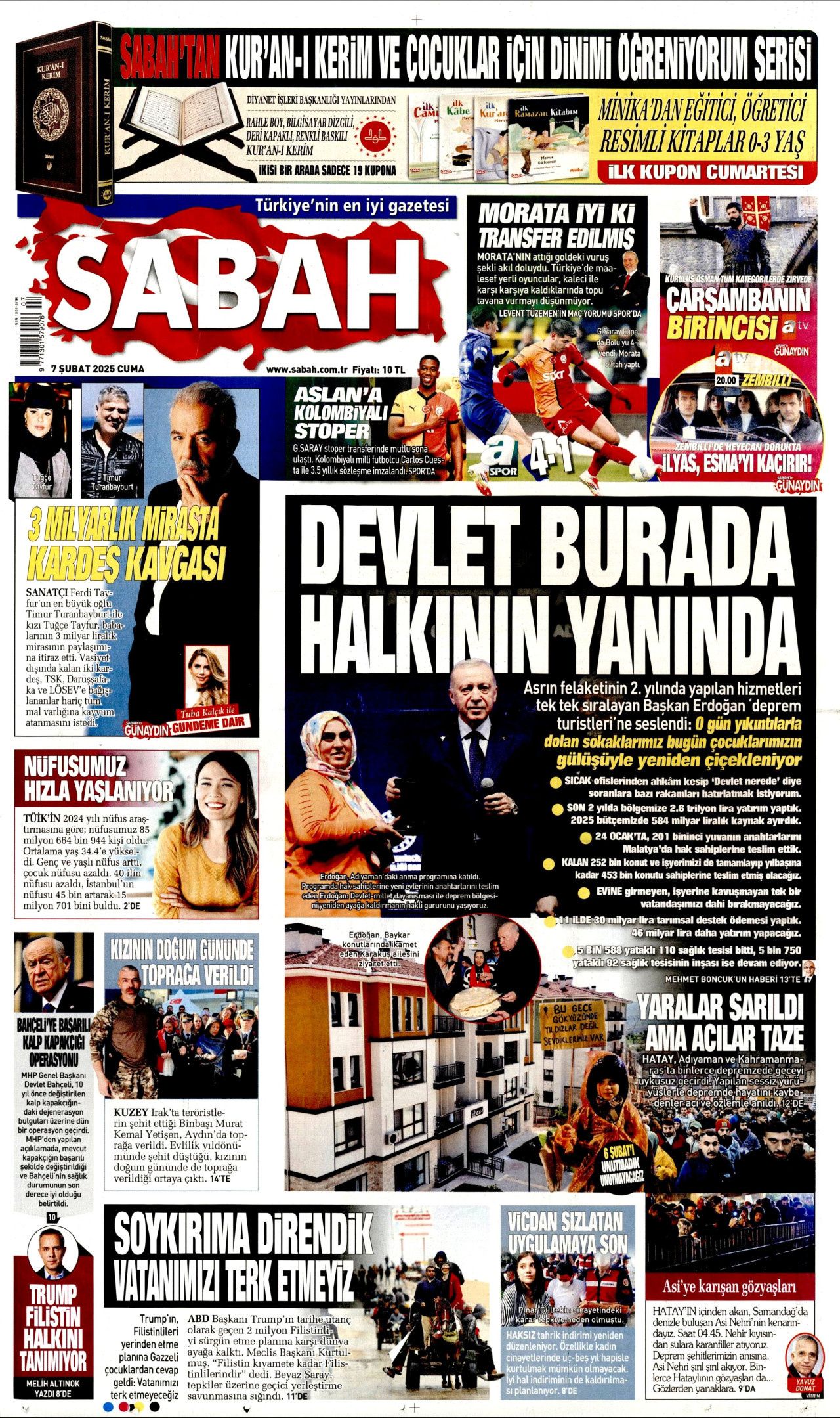 Yeni bir ülke inşa ediliyor! Evi olmayan tek bir kişi bile kalmayacak... İşte 7 Şubat Cuma gazete manşetleri... 2