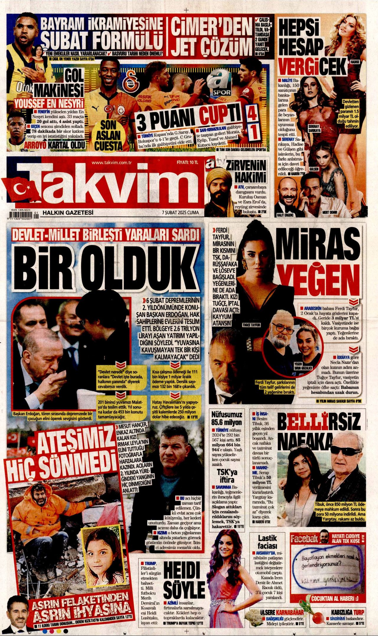 Yeni bir ülke inşa ediliyor! Evi olmayan tek bir kişi bile kalmayacak... İşte 7 Şubat Cuma gazete manşetleri... 17