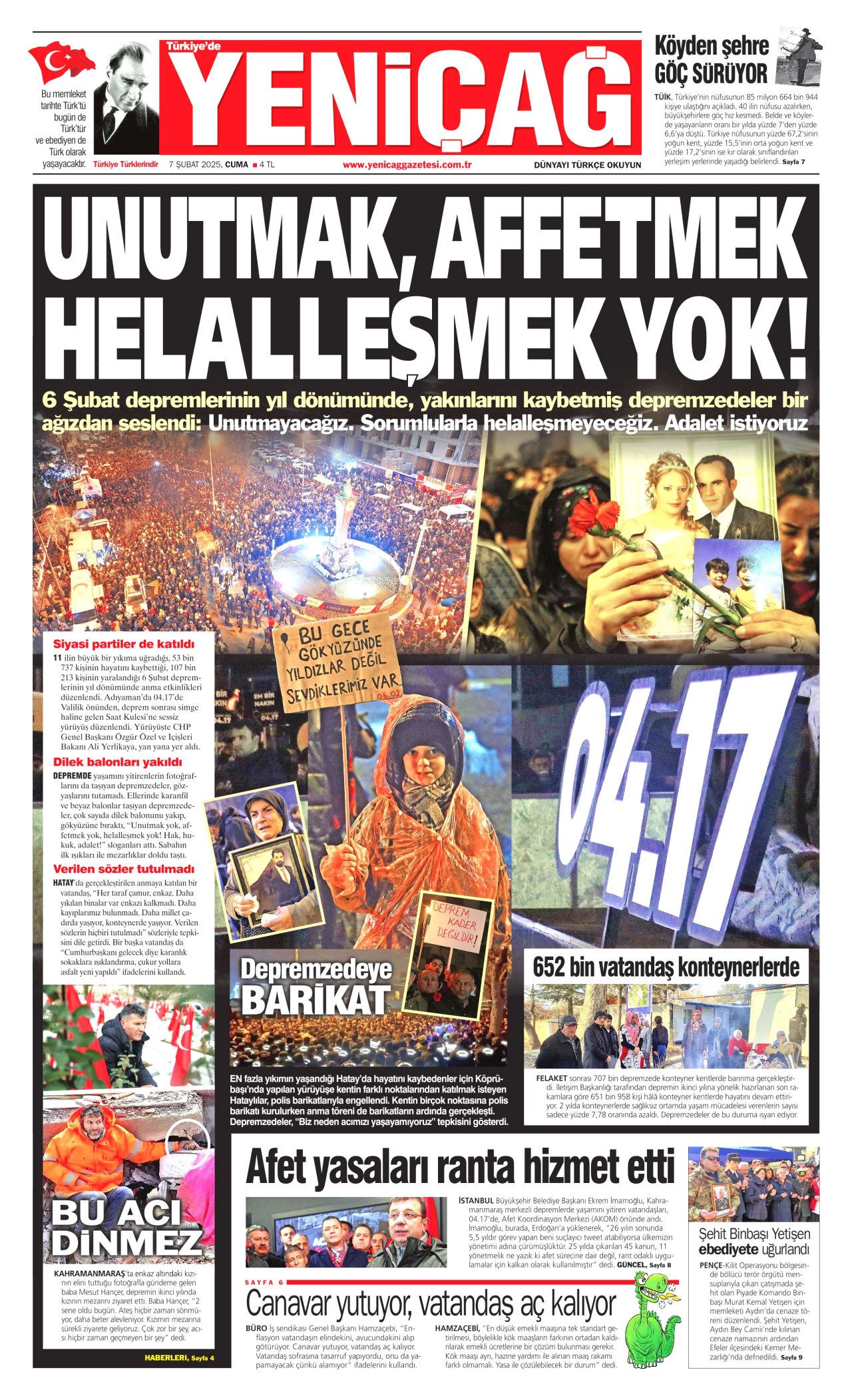 Yeni bir ülke inşa ediliyor! Evi olmayan tek bir kişi bile kalmayacak... İşte 7 Şubat Cuma gazete manşetleri... 11