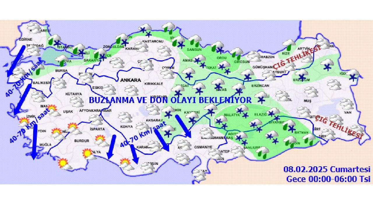 8 Şubat 2025 Yurt geneli hava durumu! Yurdun büyük bölümünde yağış ve rüzgara dikkat... 2
