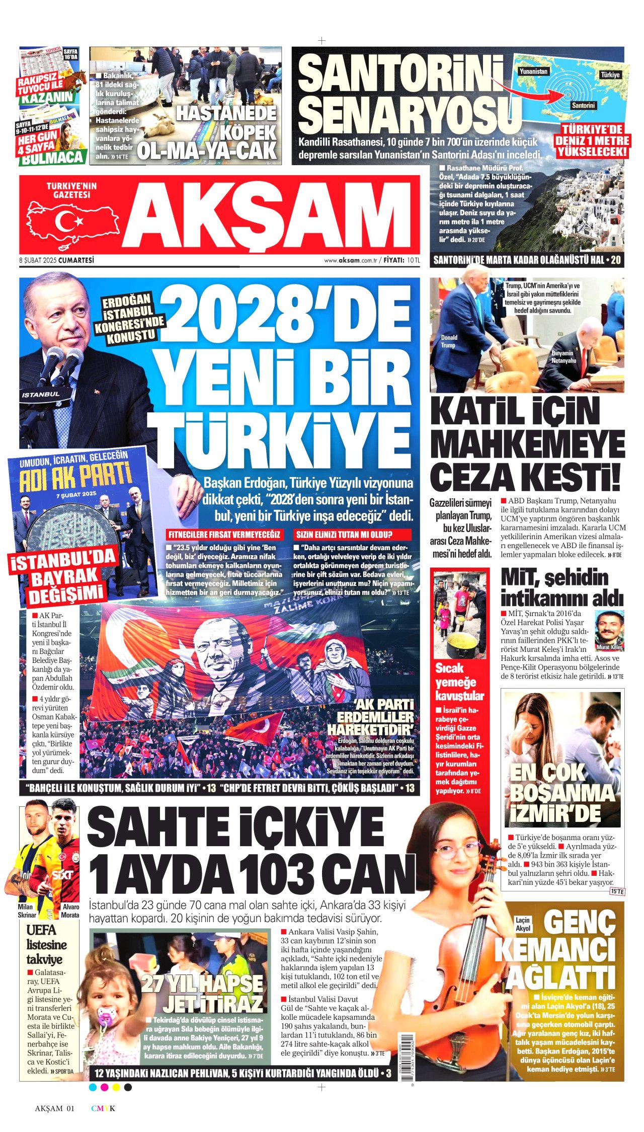 8 Şubat Cumartesi gazete manşetleri! Hürriyet, Milliyet, Sabah, Takvim, Cumhuriyet, Sözcü manşetleri... 9