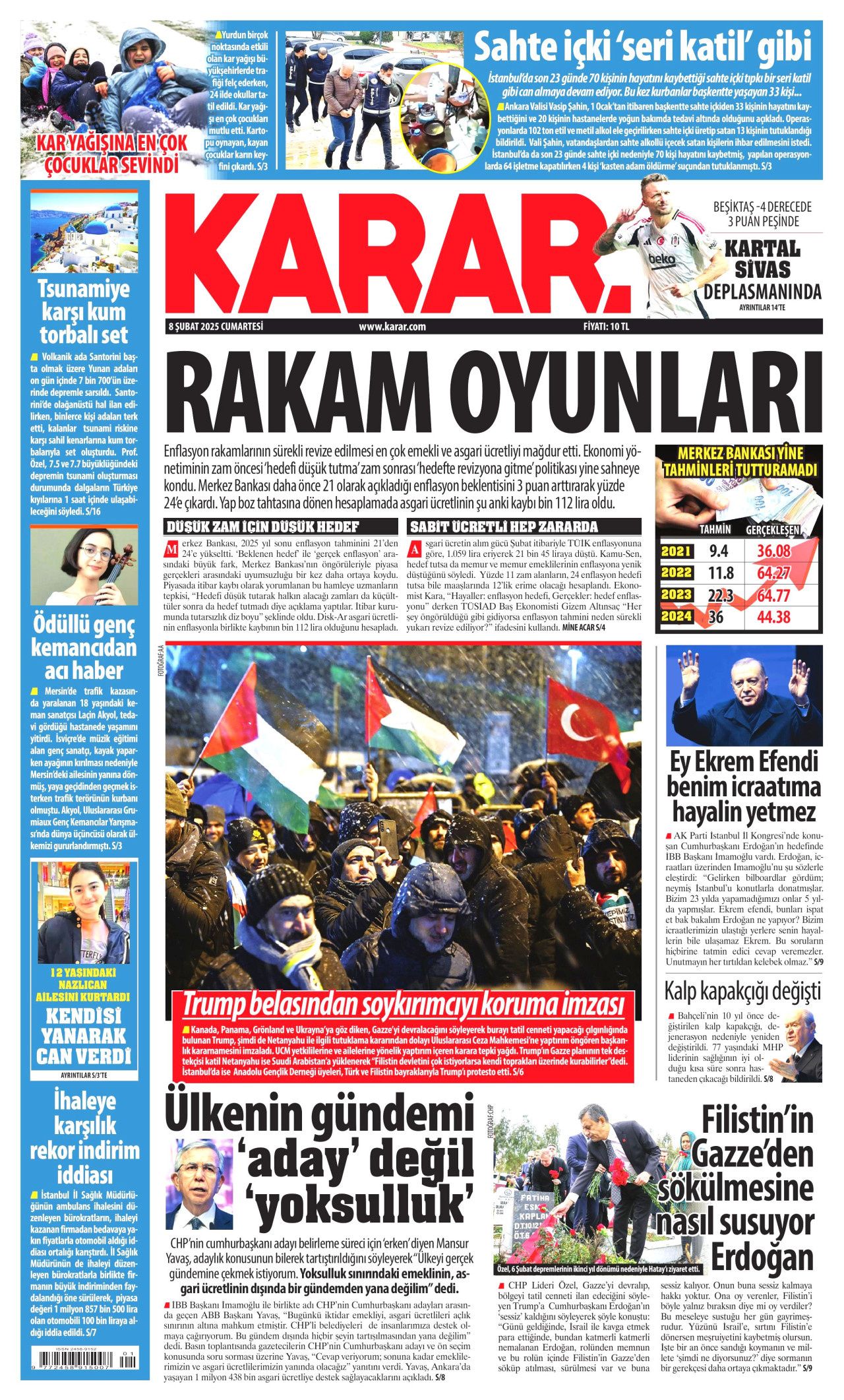 8 Şubat Cumartesi gazete manşetleri! Hürriyet, Milliyet, Sabah, Takvim, Cumhuriyet, Sözcü manşetleri... 8
